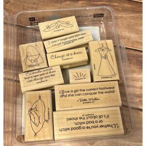 STAMPIN' UP! HUMOR IN HIGH HEELS Wood Mounted Rubber Stamp set of 10 DRESS